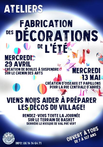 Ateliers de fabrication des décorations de l'été