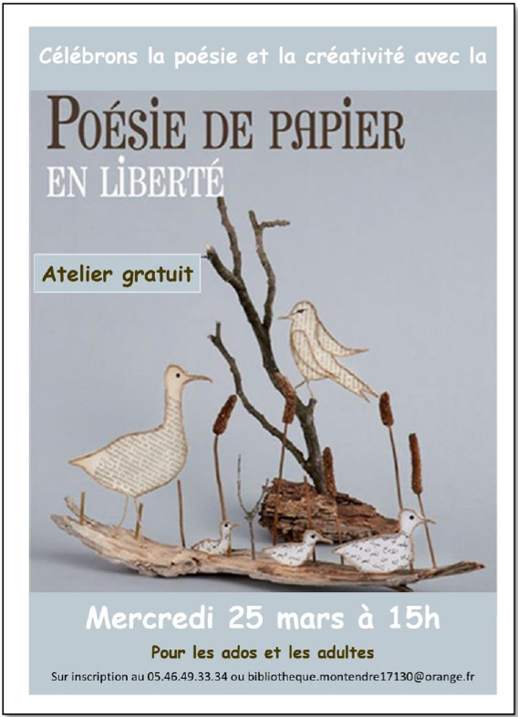 Atelier Poésie de papier en liberté