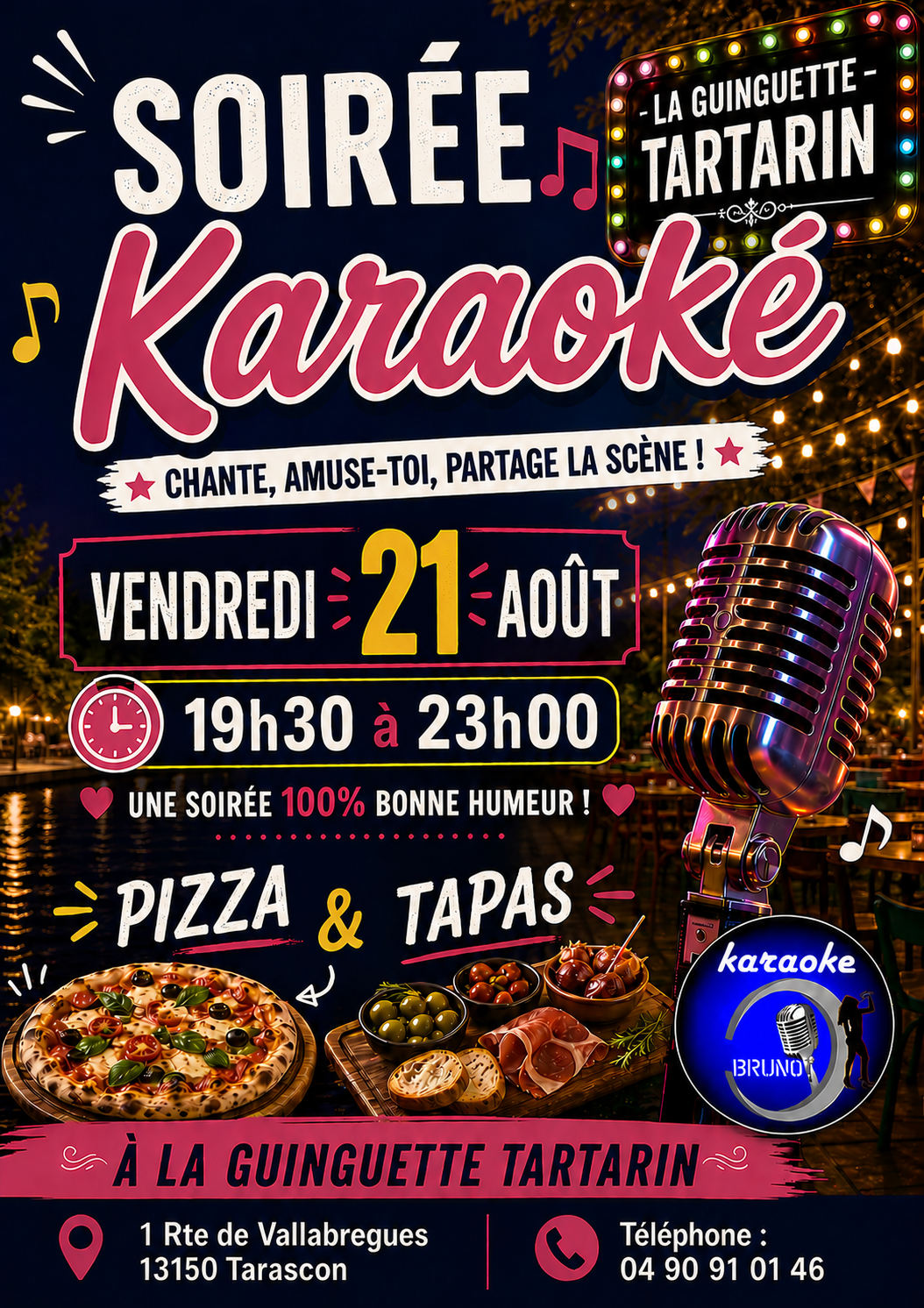 Karaoké avec Bruno à la Guinguette Tartarin