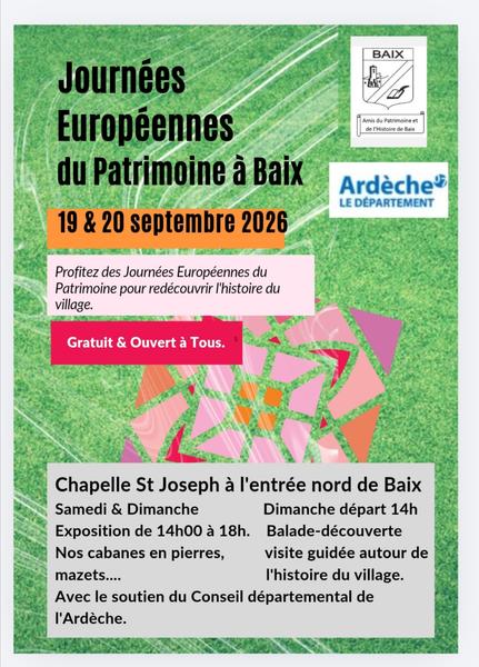 Journées Européennes du Patrimoine - Chapelle St Joseph_Baix