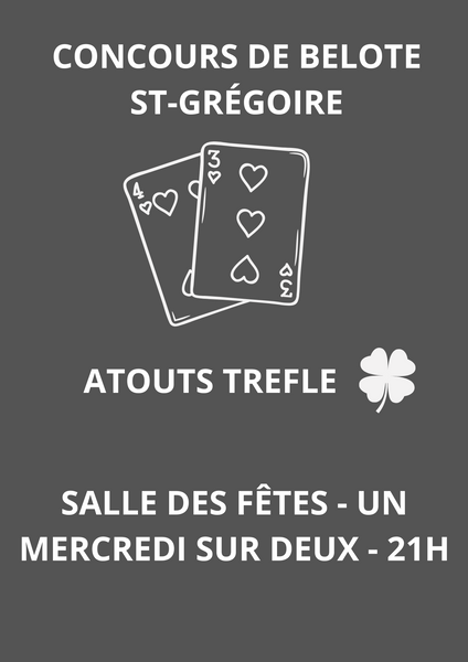 Concours de belote à St-grégoire