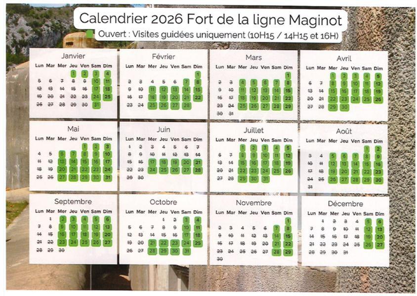 Calendrier des dates de visites Calendrier des dates de visites