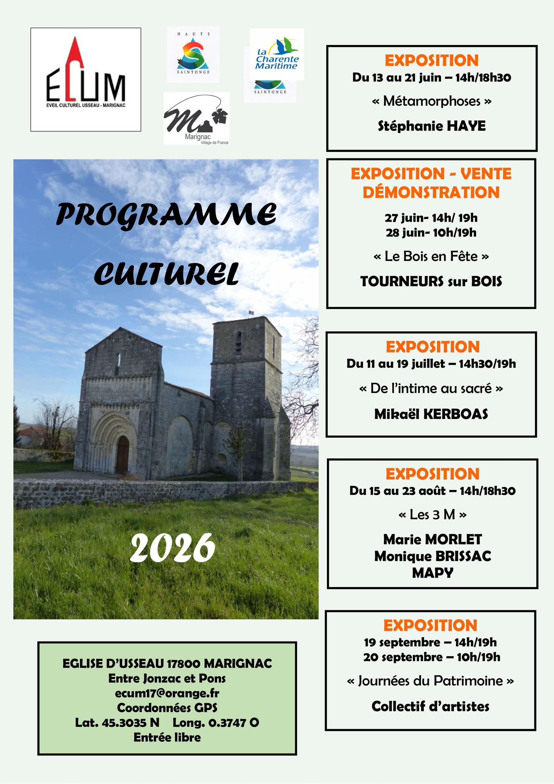 Exposition peinture -eglise d'Usseau