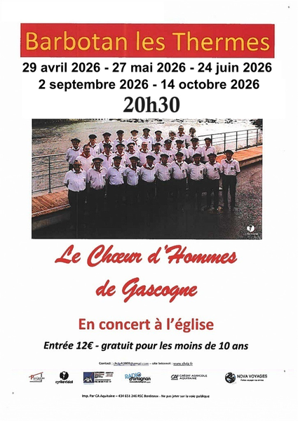 Concert Choeur d'Hommes de Gascogne à l'église de Barbotan-les-Thermes_Cazaubon