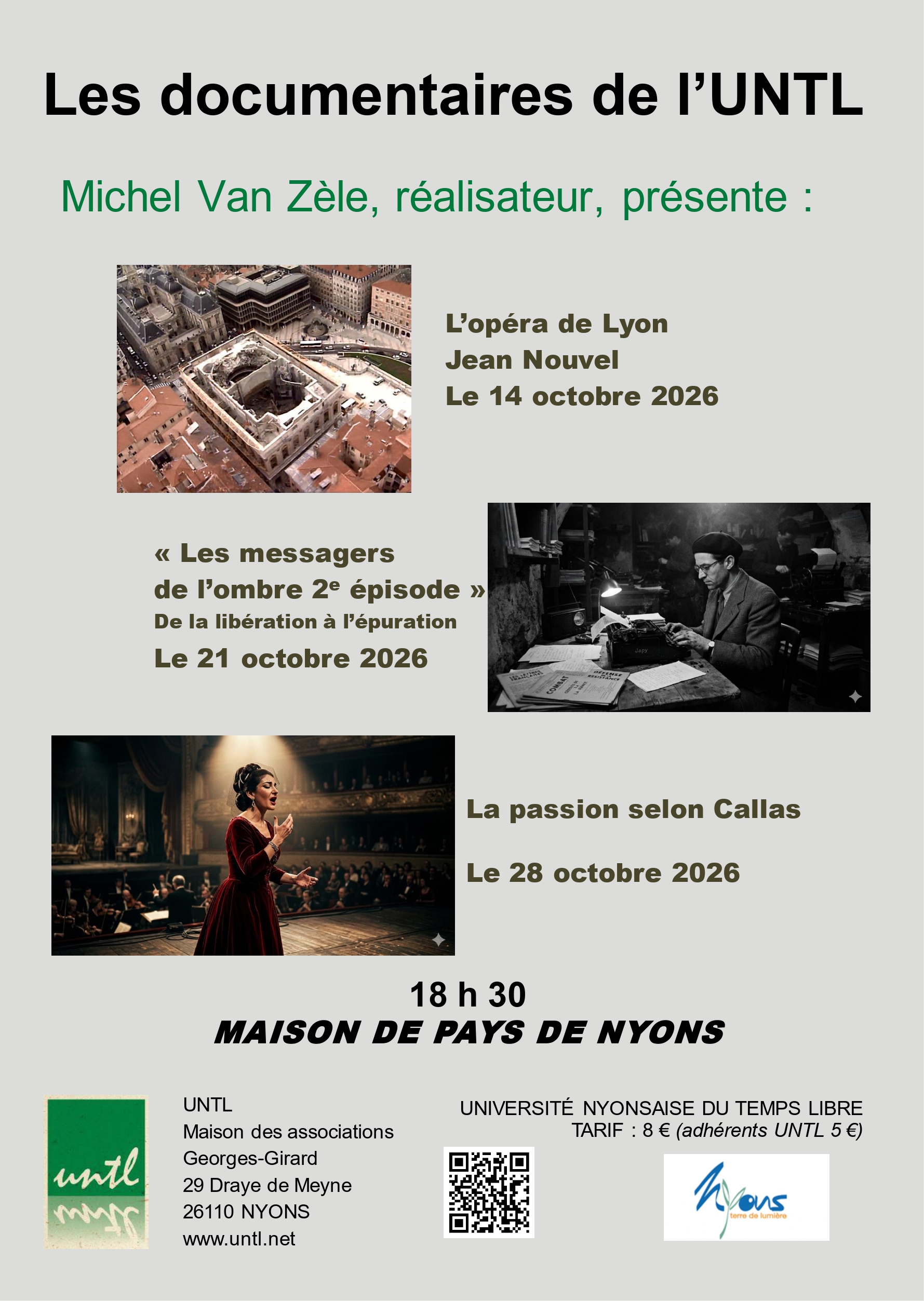 Les documentaires de l’UNTL : « La Passion selon Callas »_Nyons