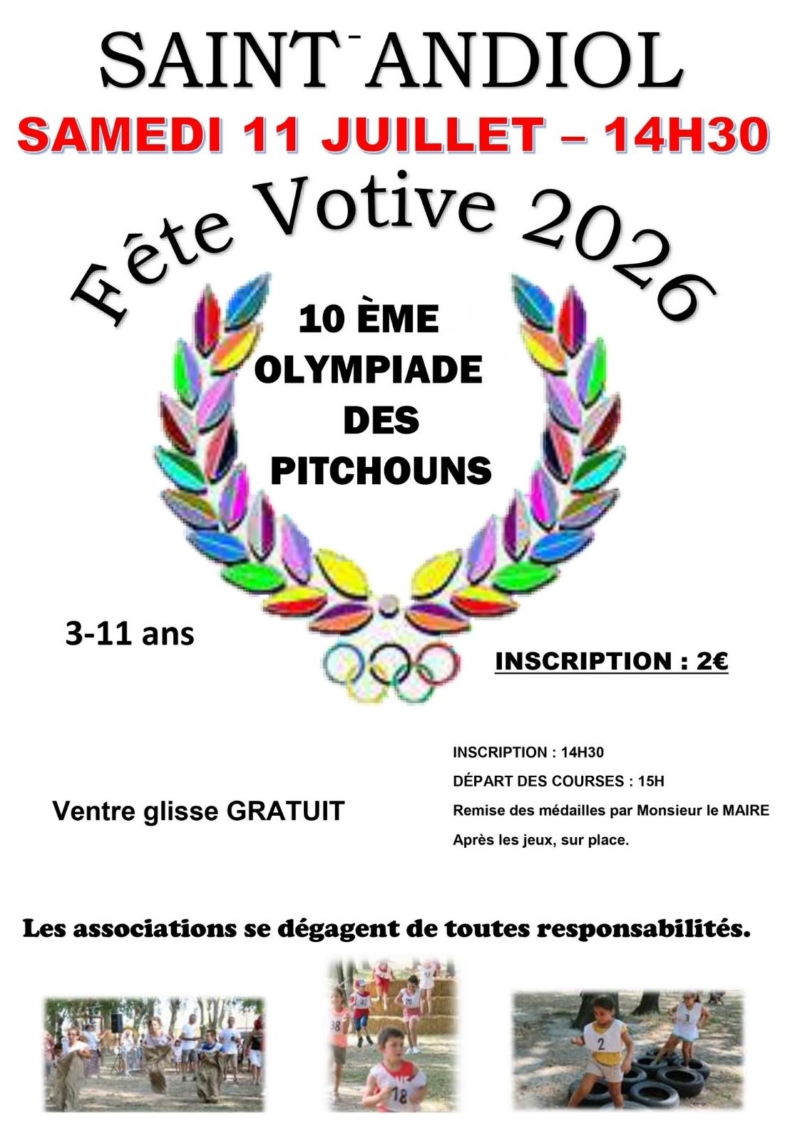 10ème Olympiade des Pitchouns Fête Votive 2026