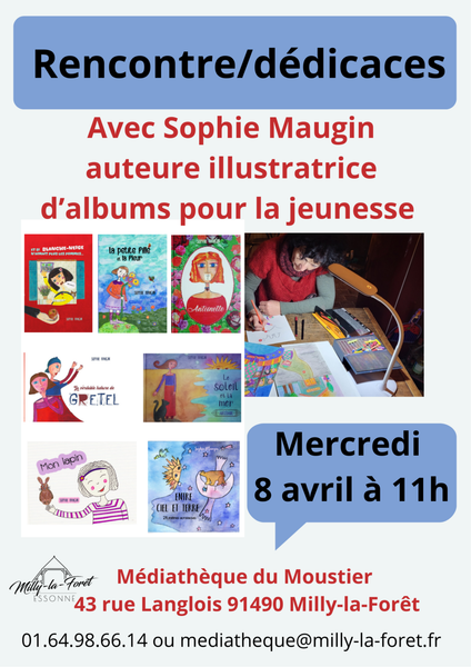 Rencontre / dédicaces avec Sophie Maugin_Milly-la-Forêt