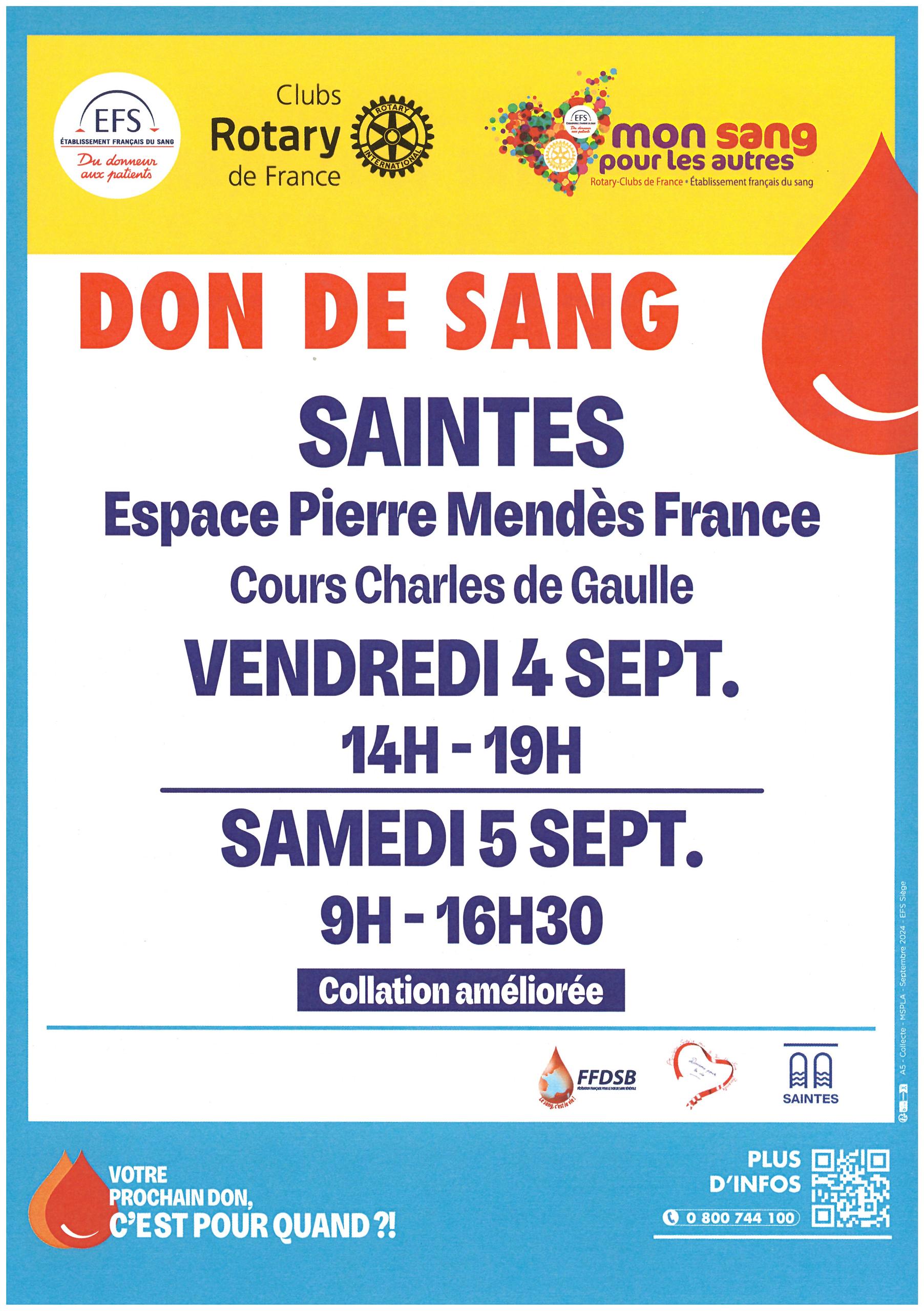 Don de sang à Saintes -Relevez le Challenge des Associations !