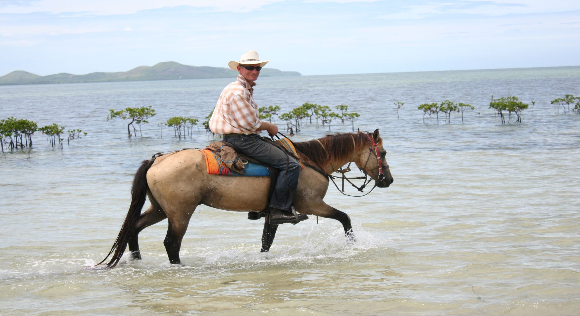 dans l'eau