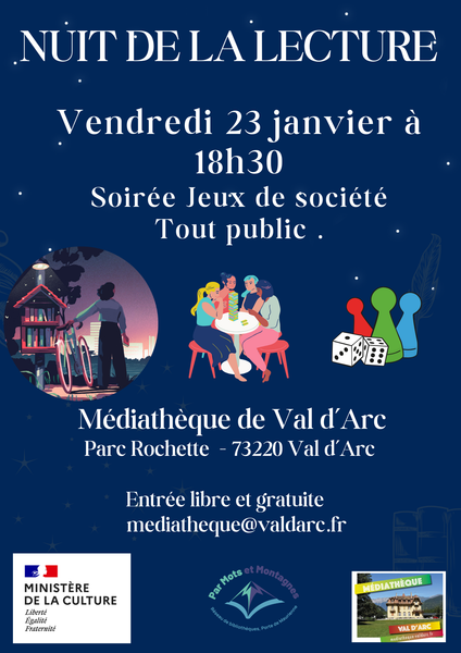 Nuit de la Lecture -Soirée Jeux de Société