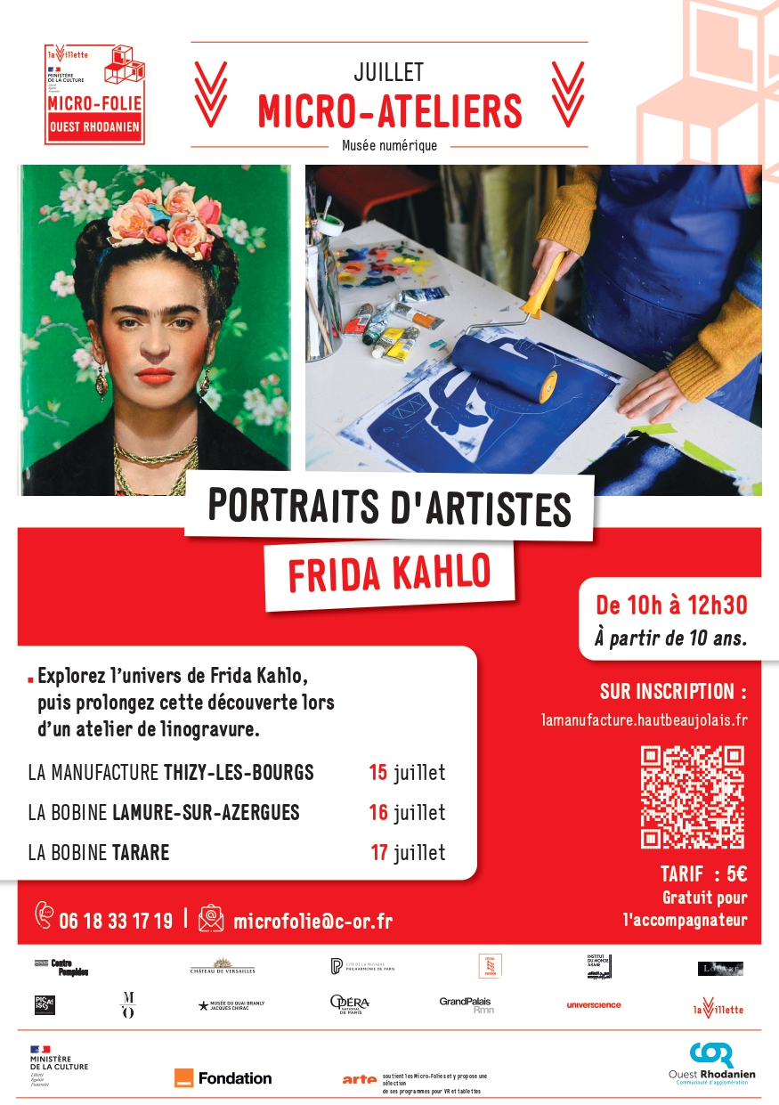 Micro-atelier au musée numérique - Portraits d'artistes : FRIDA KAHLO - Thizy_Thizy-les-Bourgs