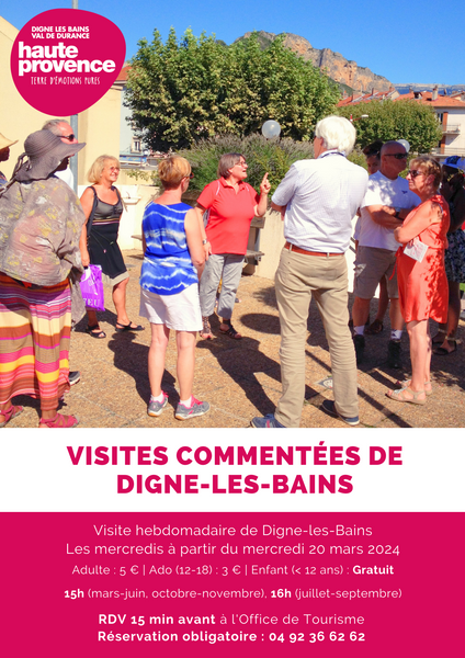 Visite commentée de Digne-les-Bains Du 20 mars au 27 nov 2024