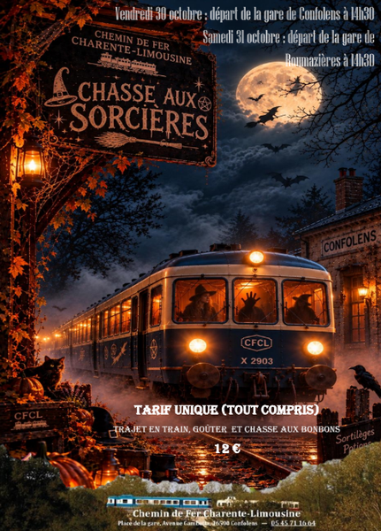 Train d'Halloween Chasse aux sorcières