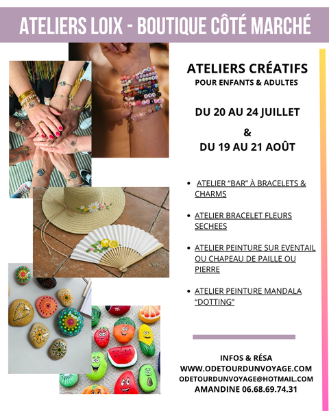 Ateliers créatifs à la boutique "Côté marché" à Loix