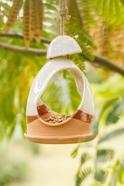 Mangeoire cloche blanche