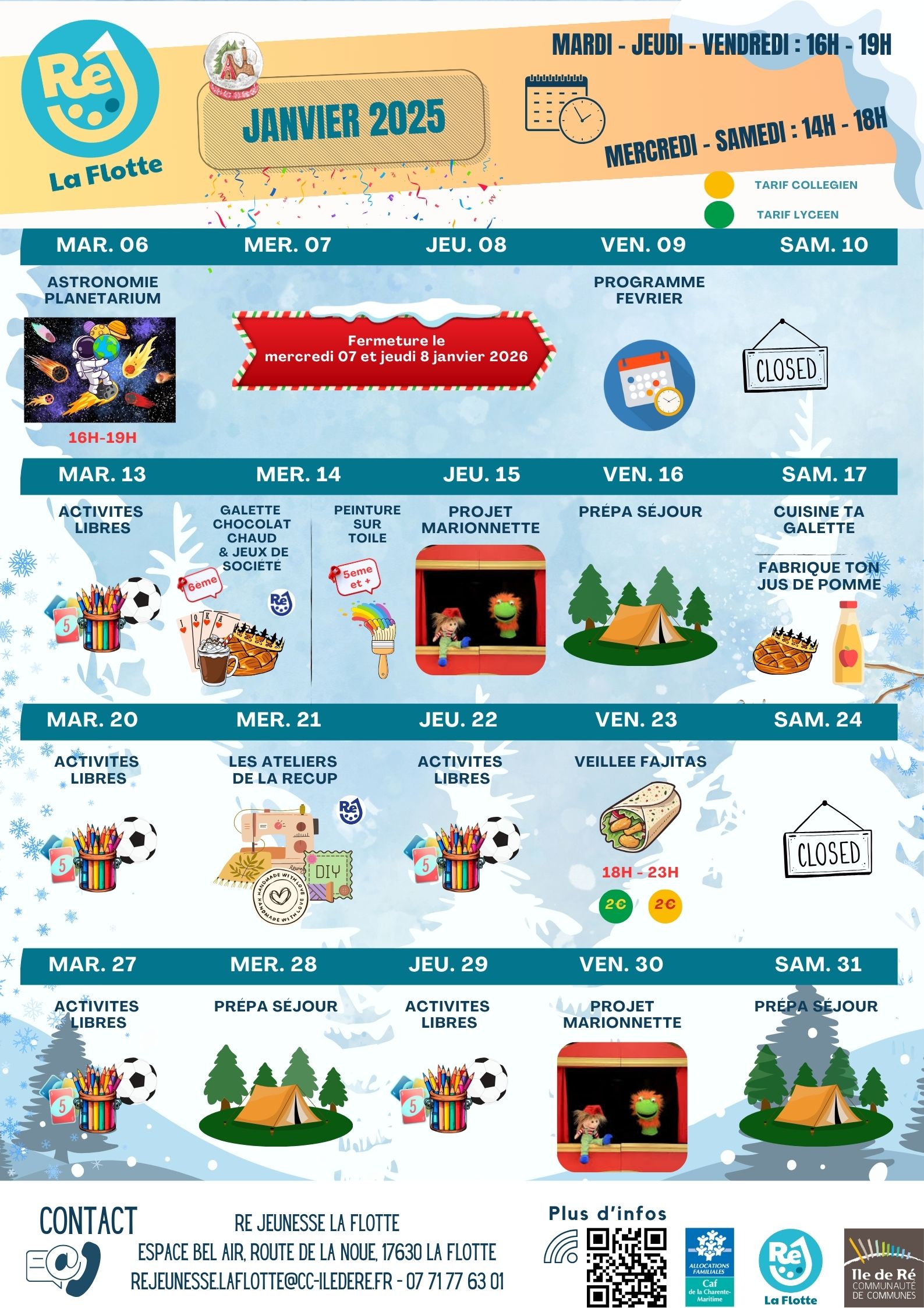 Animations Ré Jeunesse à La Flotte - janvier