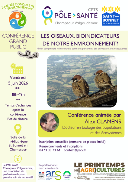 Conférence: les oiseaux, bioindicateurs de notre environnement