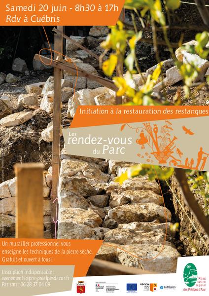 Initiation restauration de restanque en pierre sèche à Cuébris