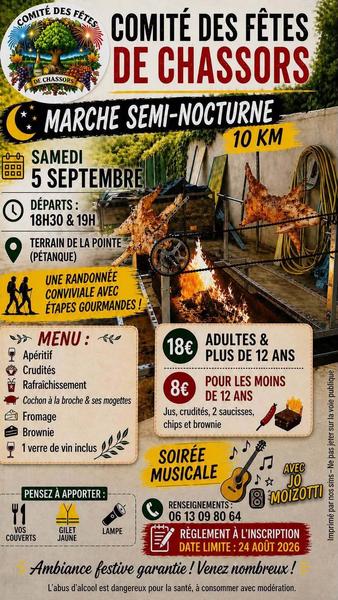 Marche semi nocturne - Comité des fêtes de Chassors