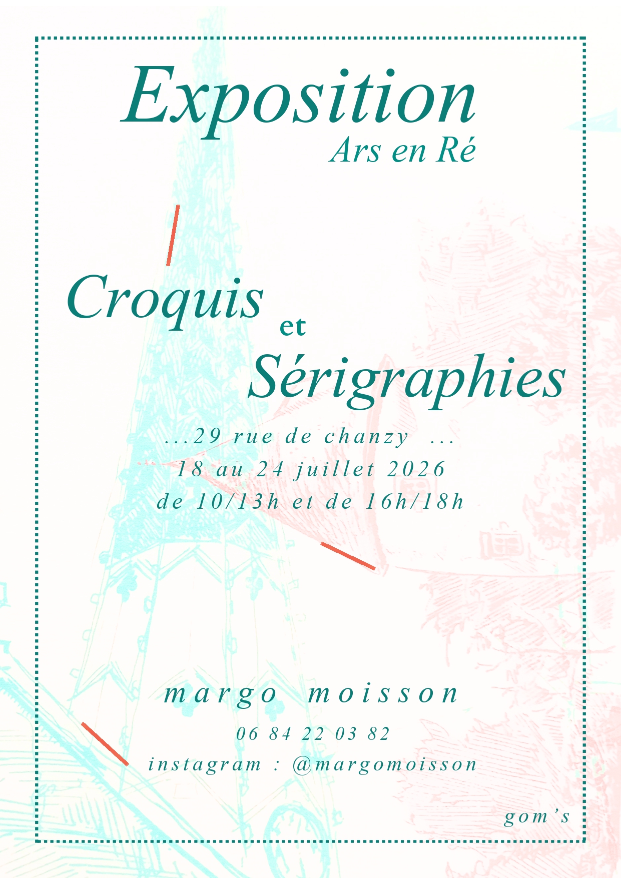 Exposition croquis et sérigraphies - Atelier céramique Aurélie Courcier