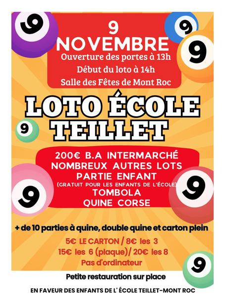 Loto de l'école de Teillet