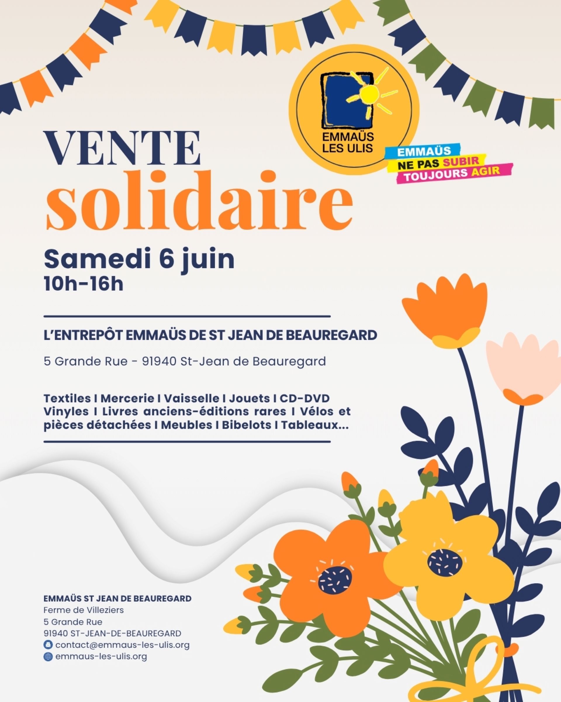 Vente Solidaire Emmau00fcs Les Ulis, juin 2026, Saint-Jean-de-Beauregard