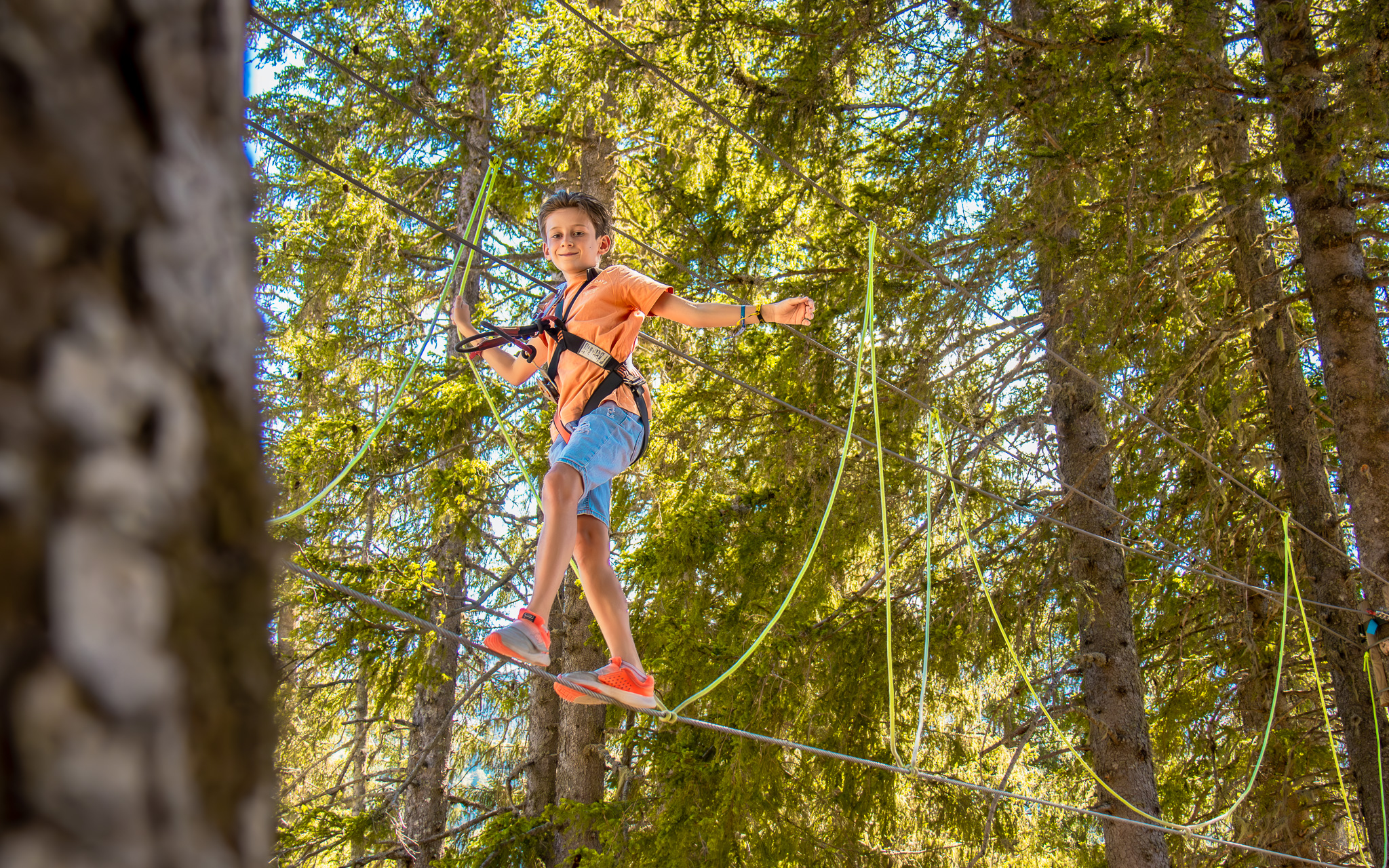 Treetop Adventure Trail - Passing on a wire