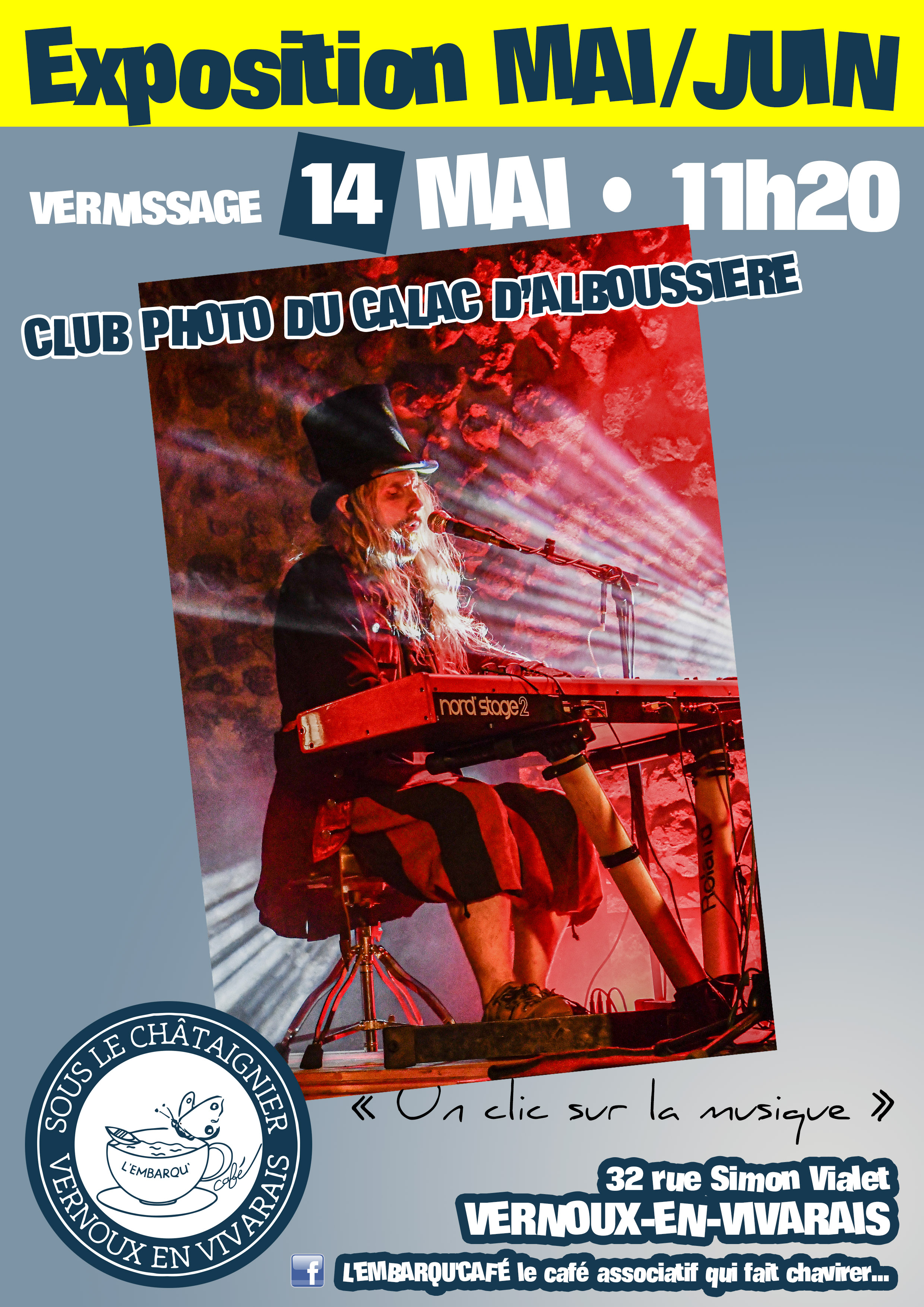 Exposition "Un clic sur la musique" (photographies du Club photo d'Alboussière)