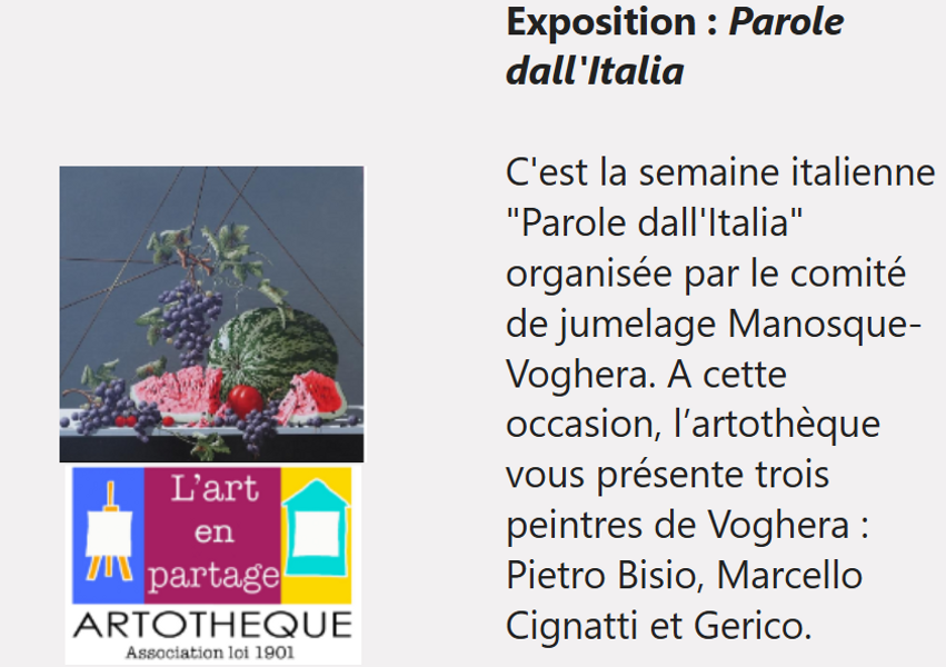 Exposition : Parole dall