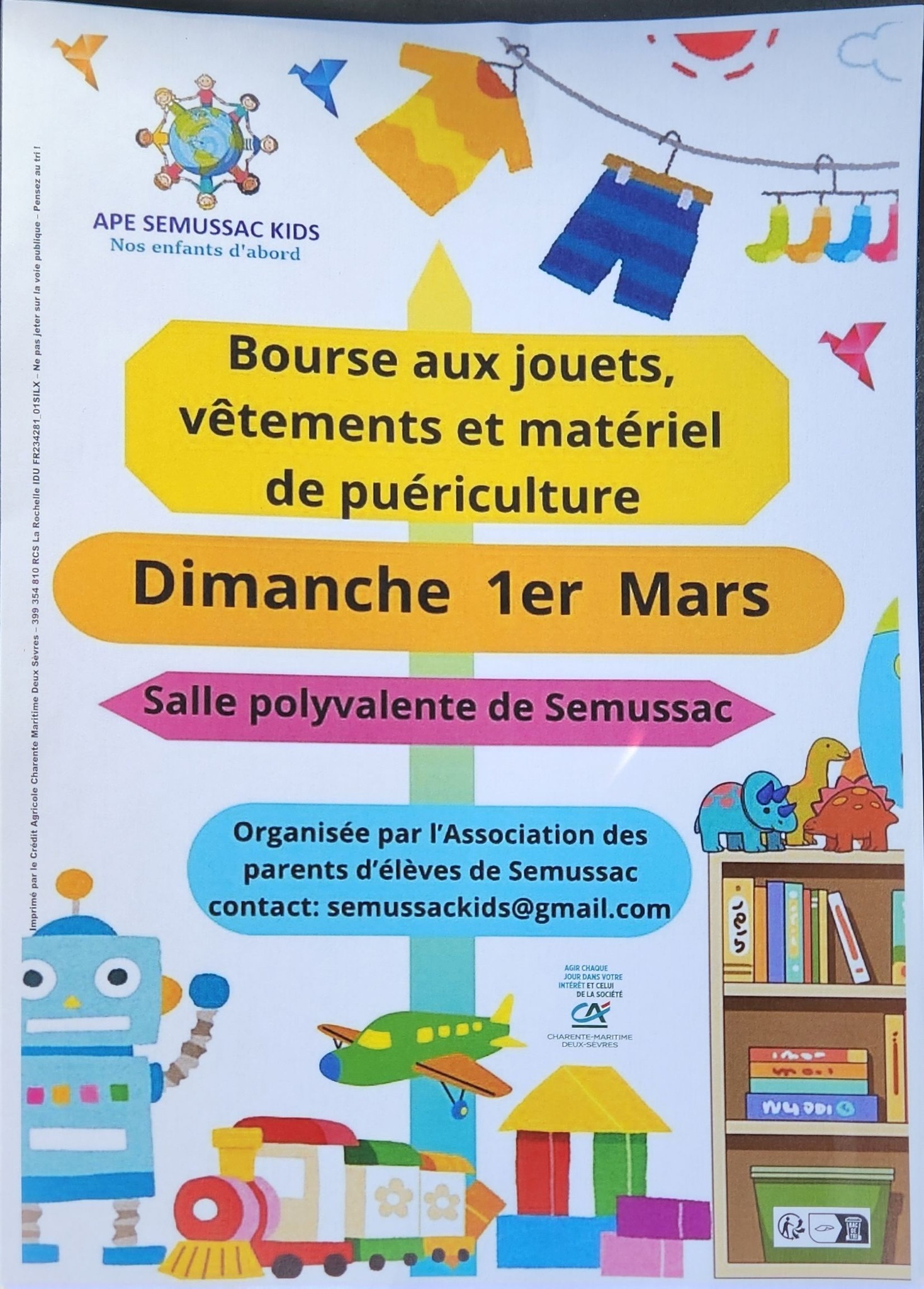 Bourse aux jouets vétements et materiel de puériculture