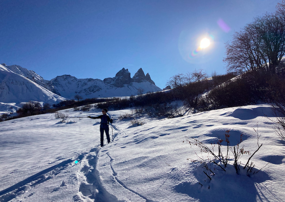 Randonnée en raquettes au pied des Aiguilles d'Arves