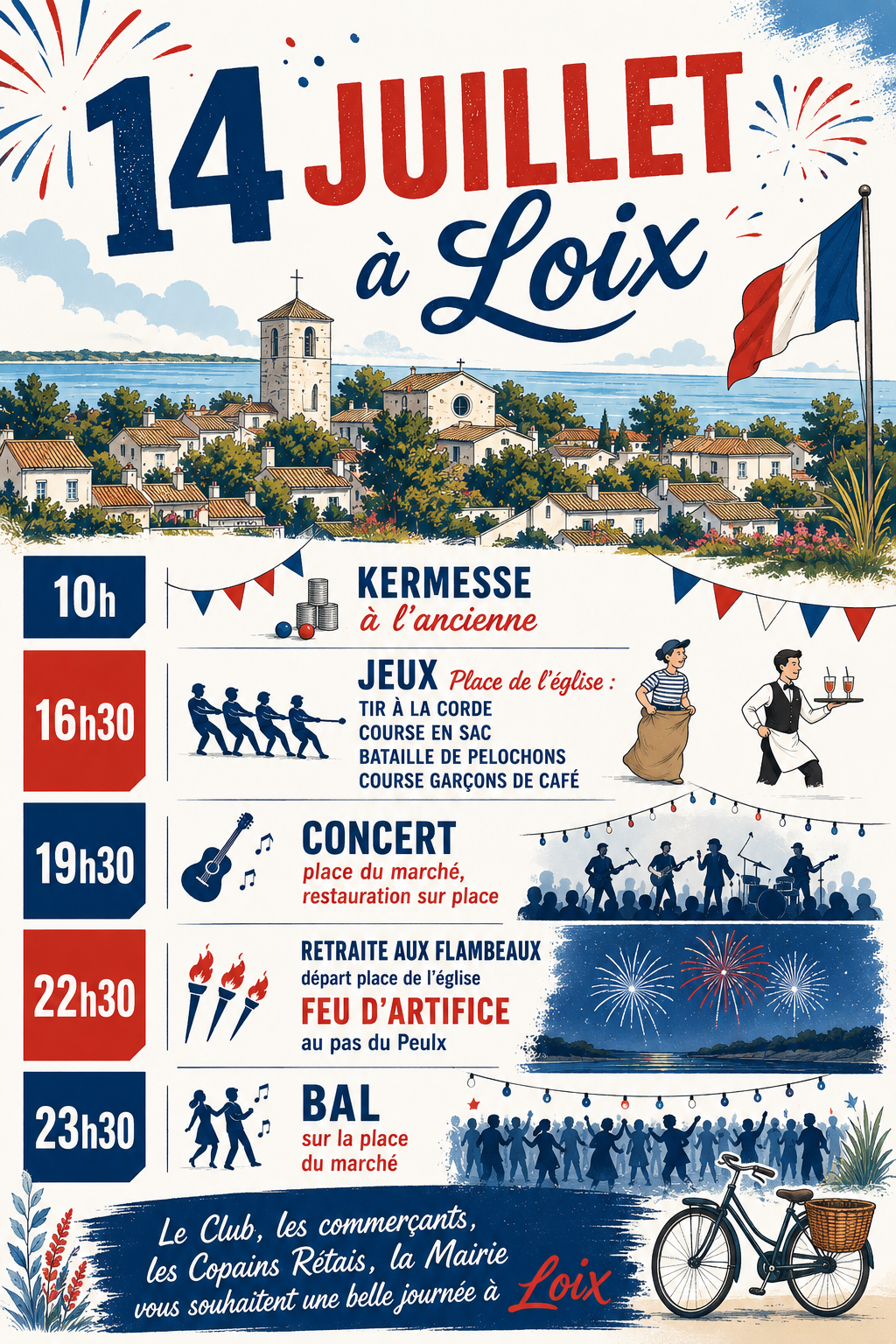 Feu d'artifice du 14 Juillet à Loix