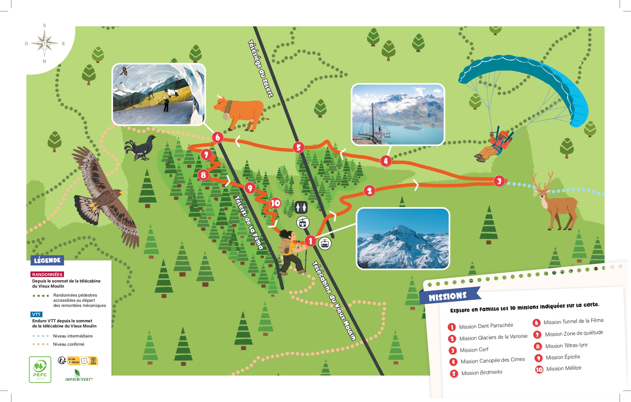 Carte des parcours