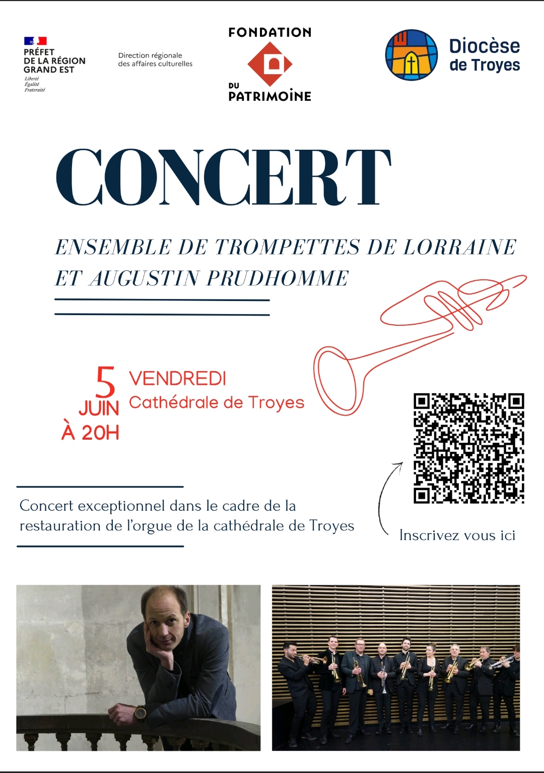 Concert de l'Ensemble des Trompettes de Lorraine et Augustin Prudhomme — visuel événement