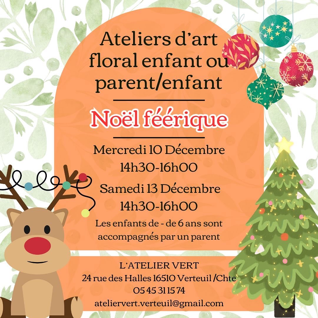 Atelier floral enfants ou parent/enfant "Noël féérique"