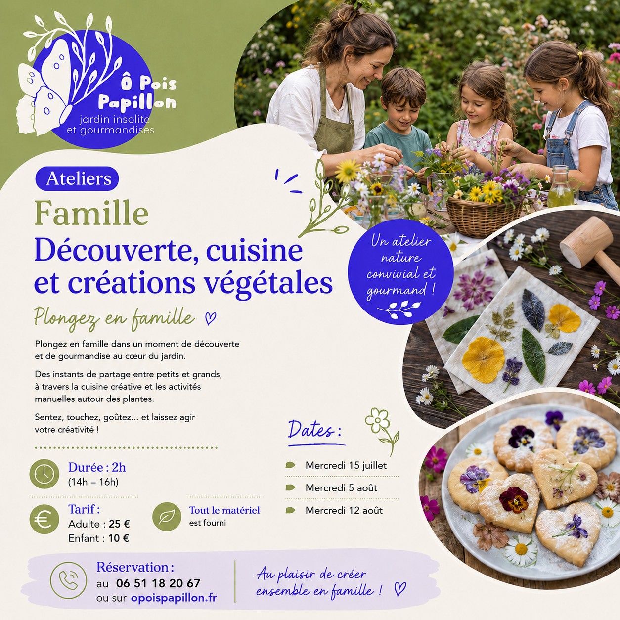 Ateliers famille : Découverte, cuisine et créations végétales