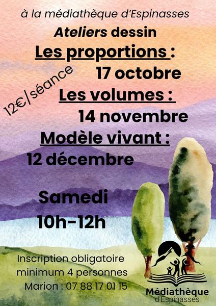 Ateliers Dessin à la médiathèque