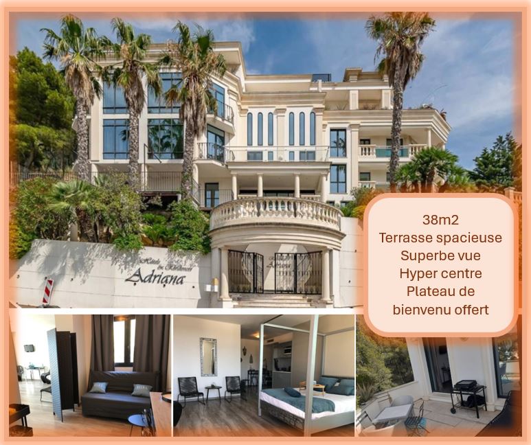 Grand Studio terrasse vue mer/village