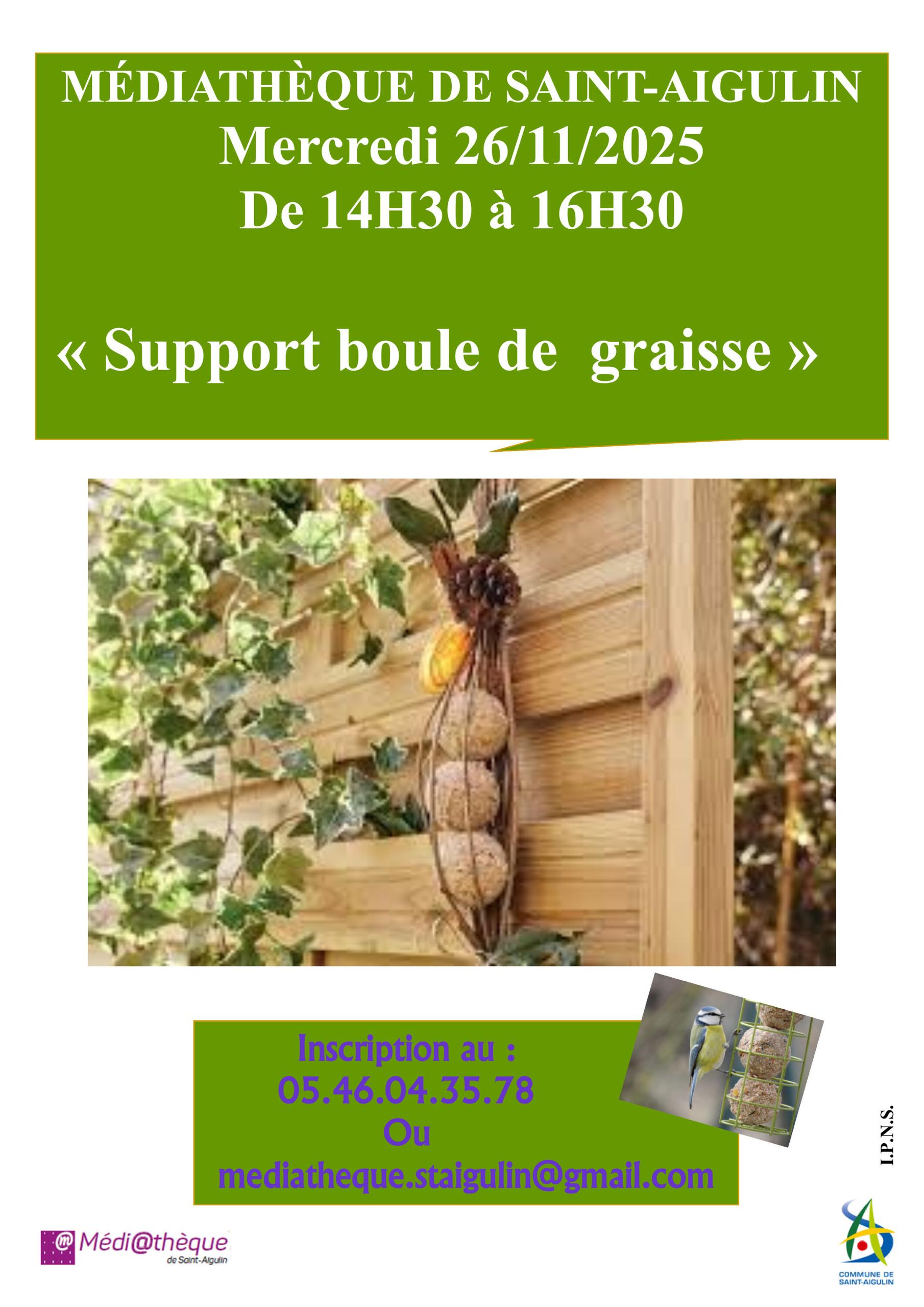 Atelier création de supports de boule de graisse