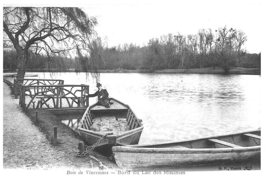 photo en noir et blanc du lac des Minimes au début du siècle 