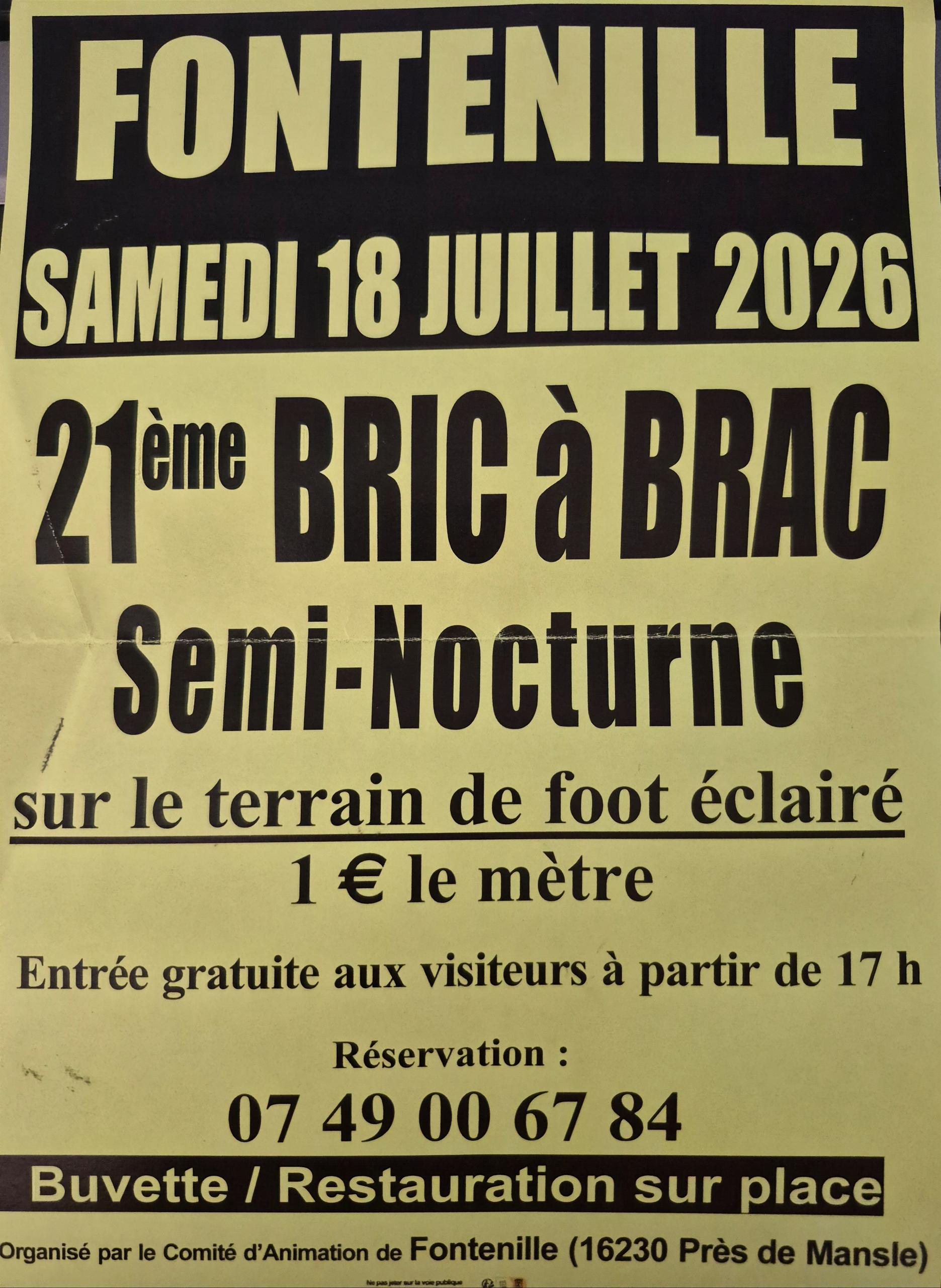 21ème bric à brac semi nocturne