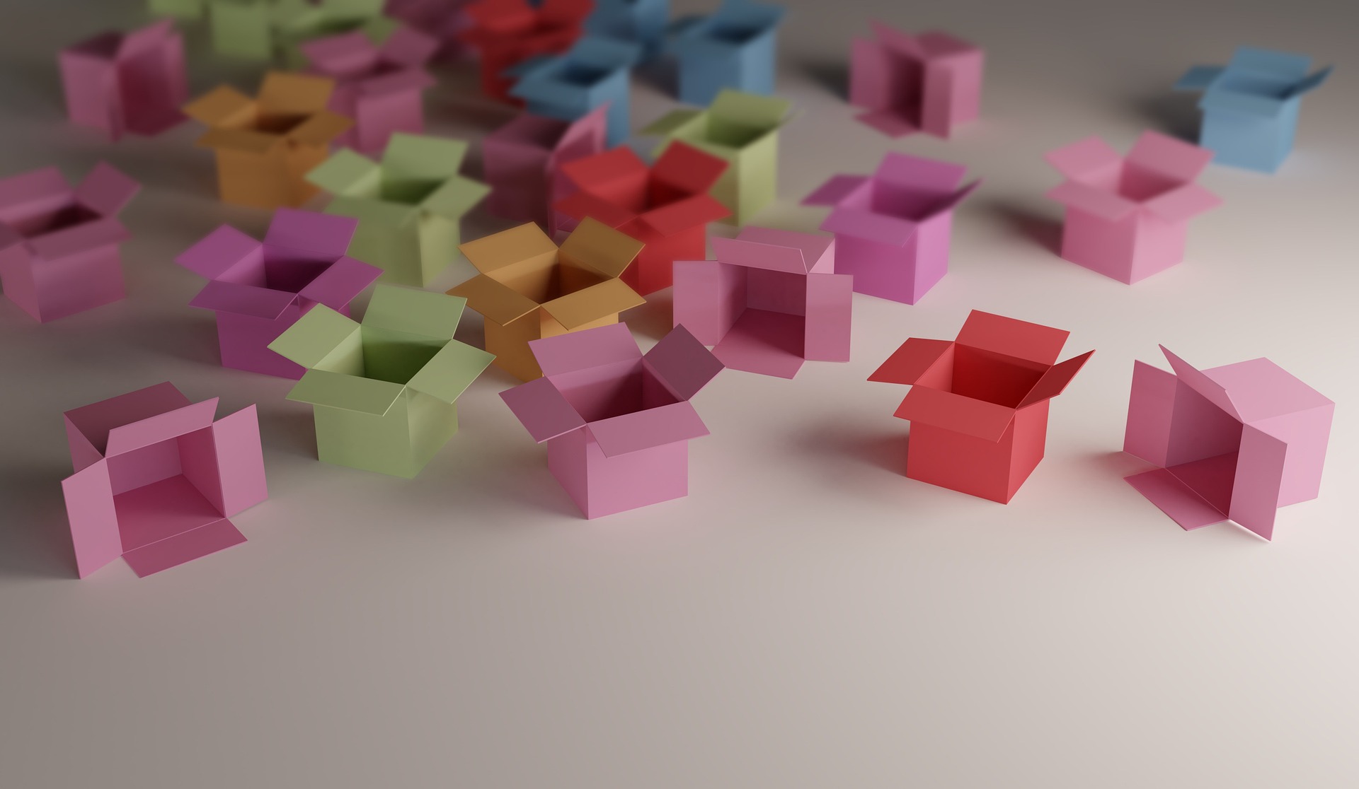 Cartons de toutes les couleurs