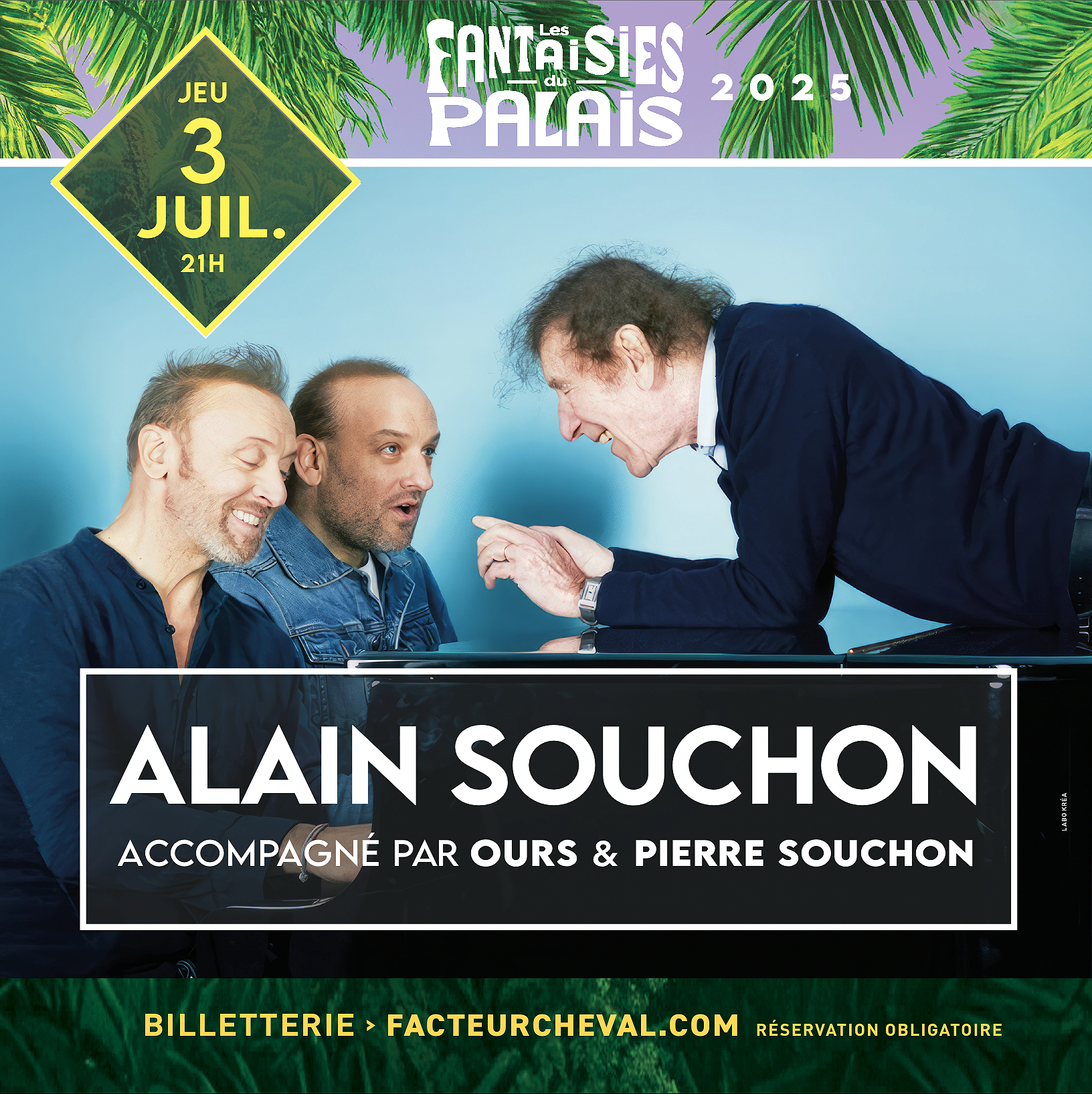 Alain Souchon accompagné de Ours et de Pierre Souchon.