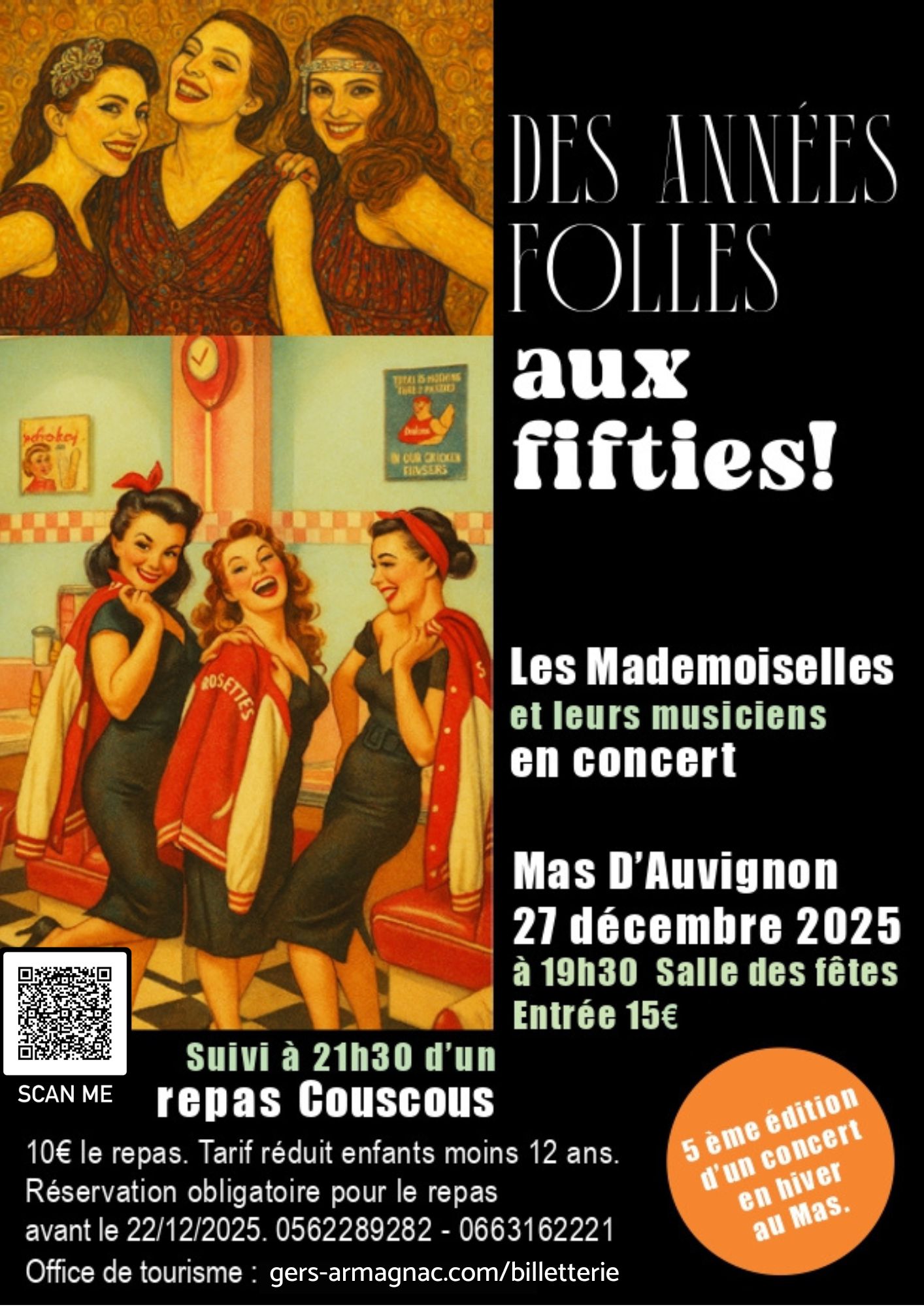 Les Mademoiselles et leurs musiciens en concert - Des années folles au fifties_Mas-d'Auvignon