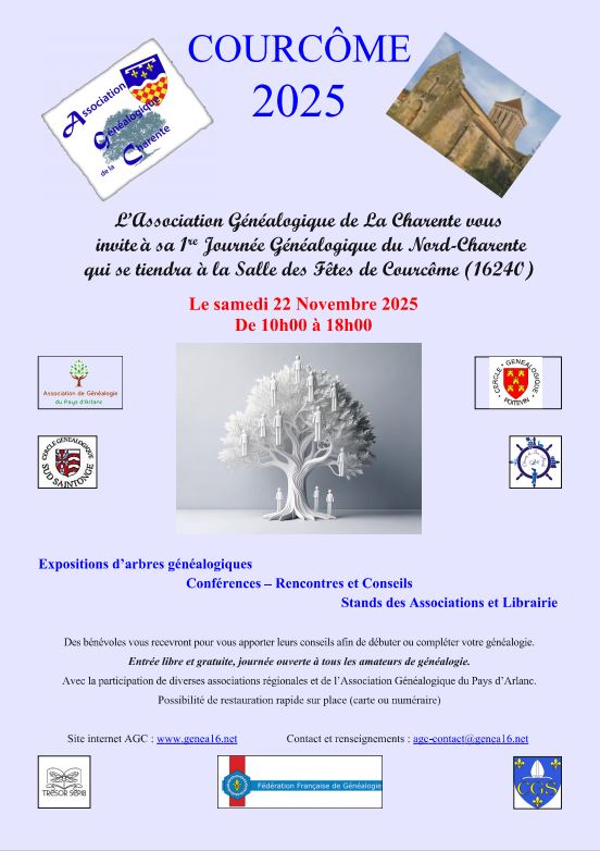 1ère journée généalogique du Nord Charente