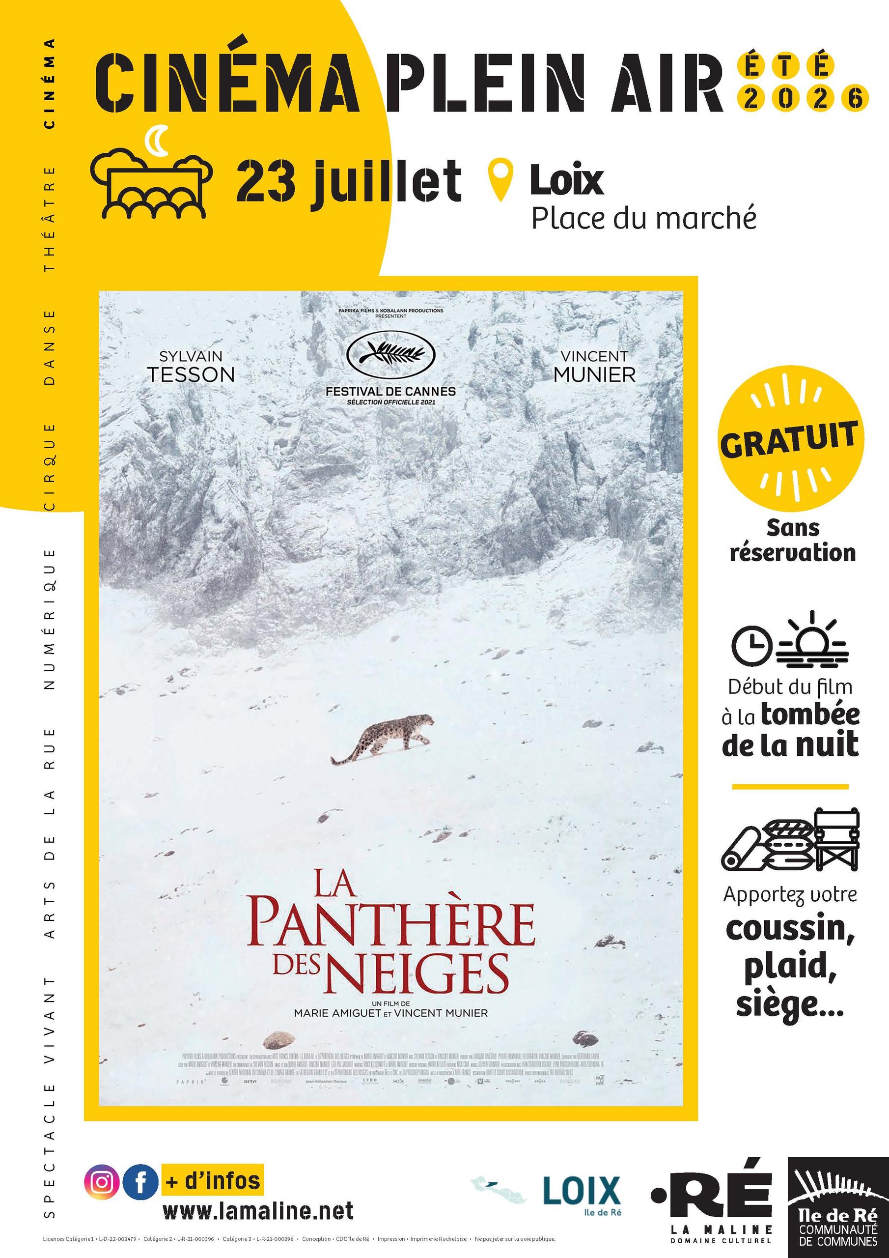 Cinéma en plein air : "La panthère des neiges"
