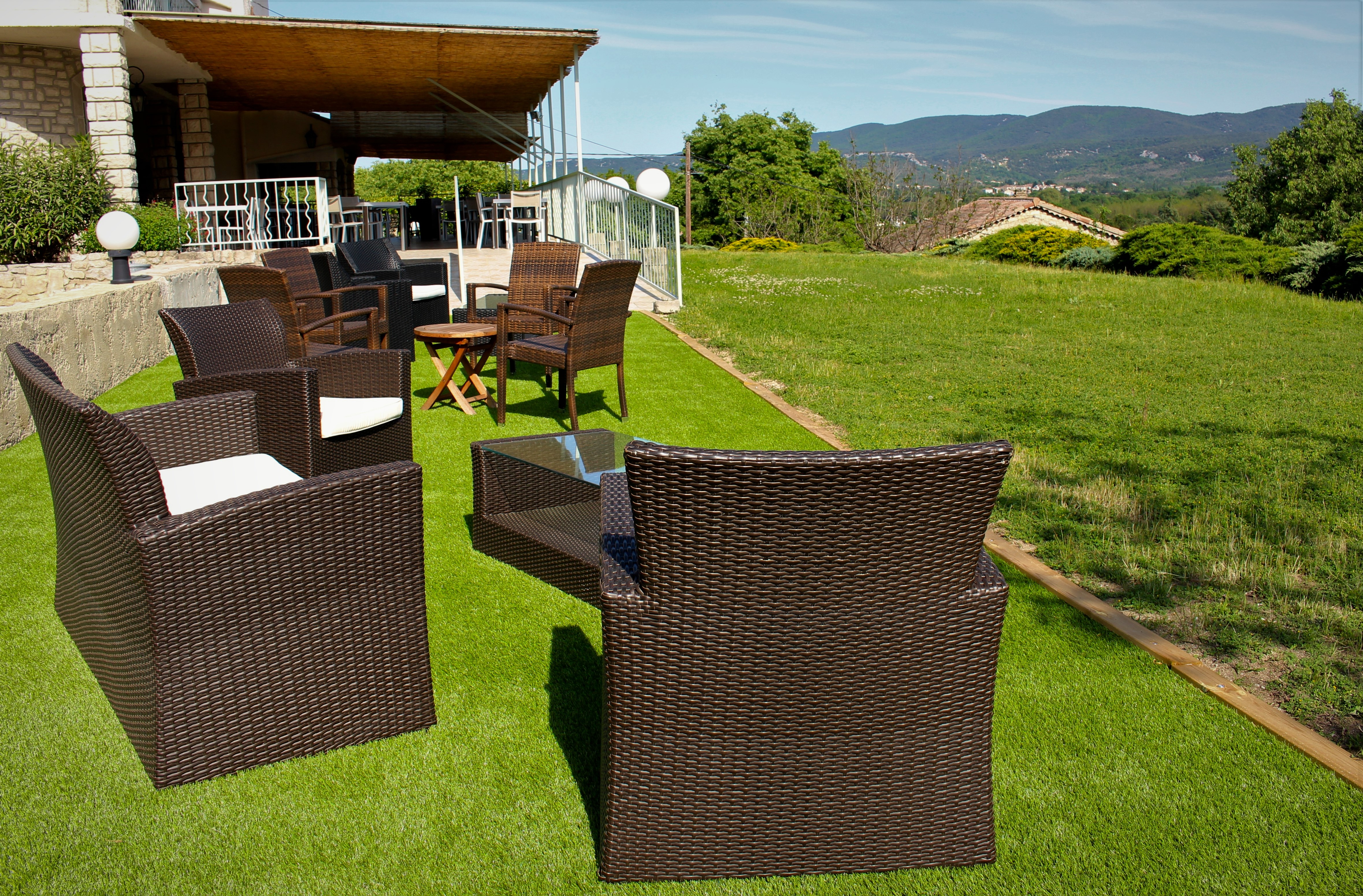 Espace DÃ©tente vue panoramique Hotel Ardeche avec Piscine