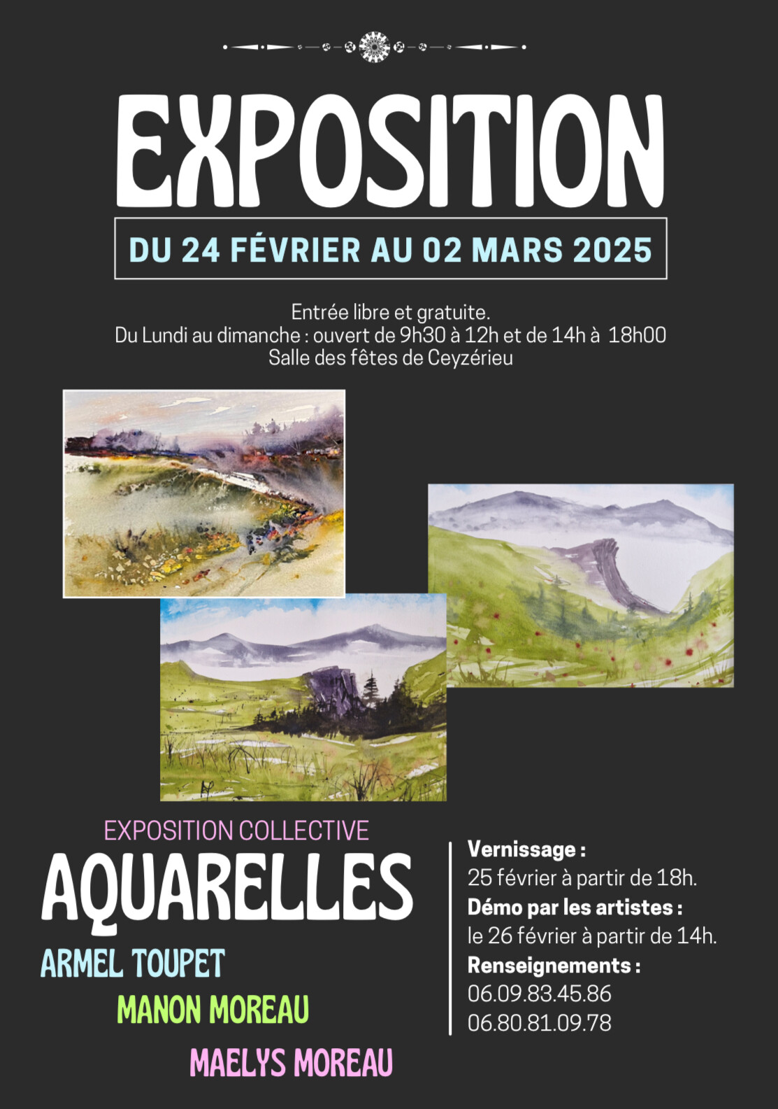 Exposition collective d'aquarelles_Ceyzérieu