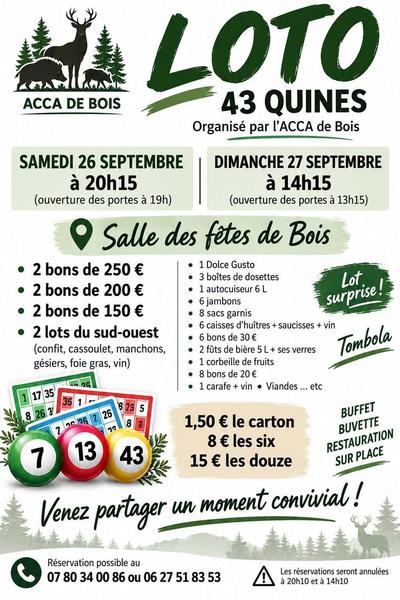 Loto 43 quines