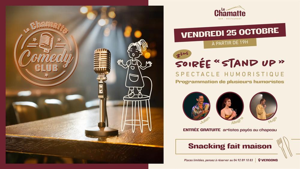 Soirée stand up Le 25 oct 2024